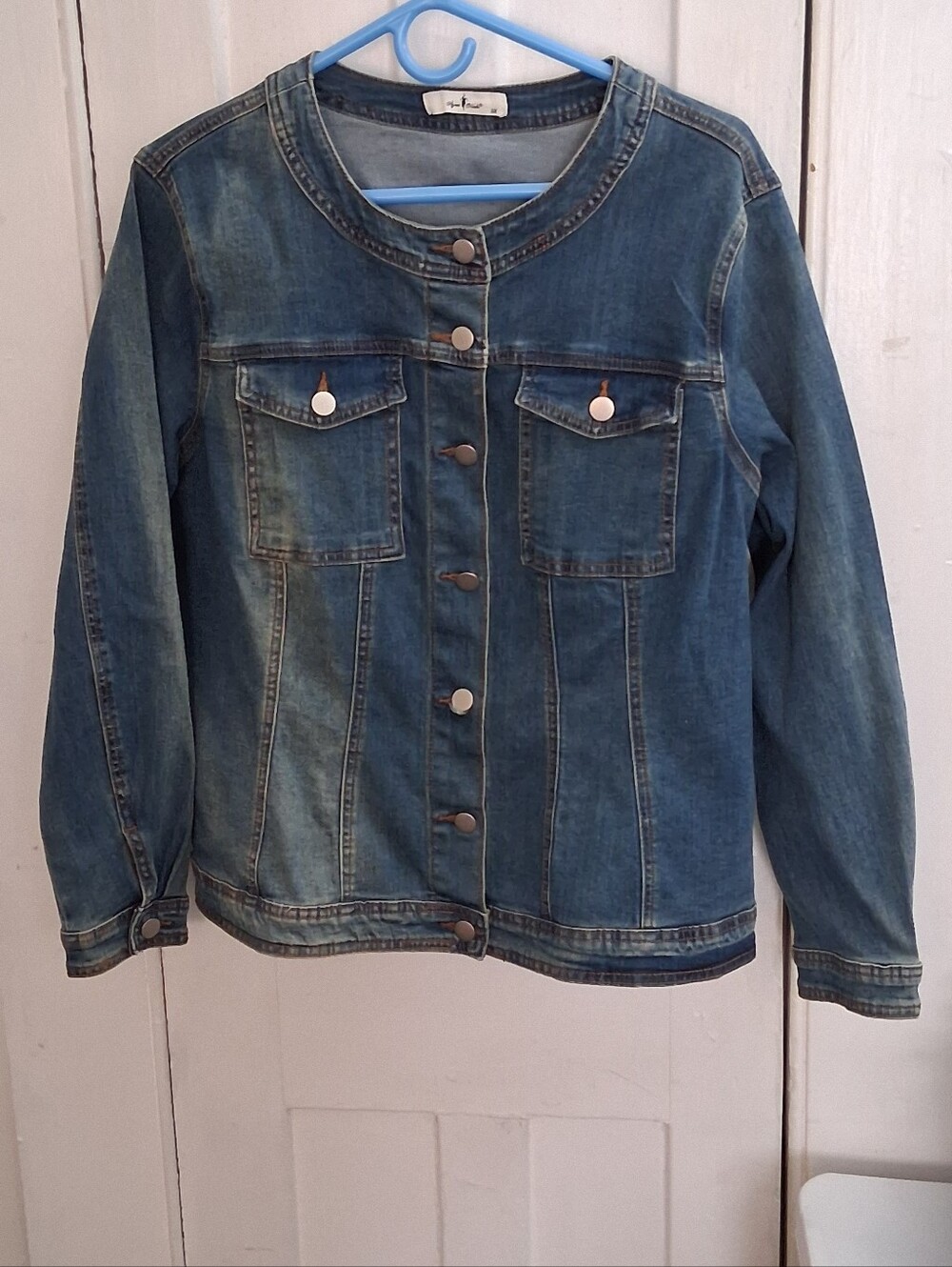 Agnes Orinda Women's Plus Size 1X Classic Denim Jacket